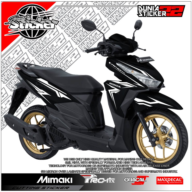 Sticker Cutting Vario 150 Facelift Striping Honda Vario 150 Terbaru Warna Putih Termurah - DS22