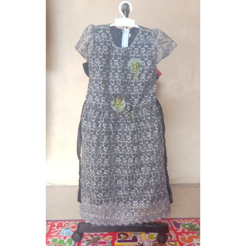 gaun brukat anak cantik cod