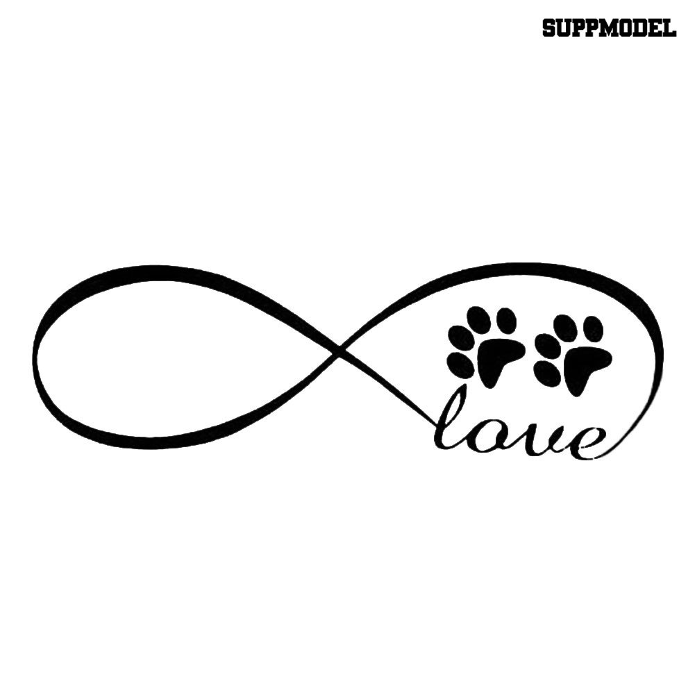 Stiker Reflektif Motif Jejak Kaki Anjing Infinity Untuk Dekorasi Mobil