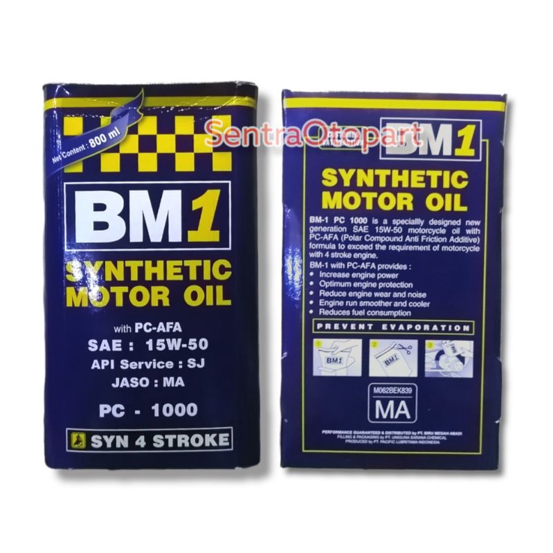 Oli bm1 synthetic motor oil ma pc 1000 sae 15w50 15w 50 800 ml