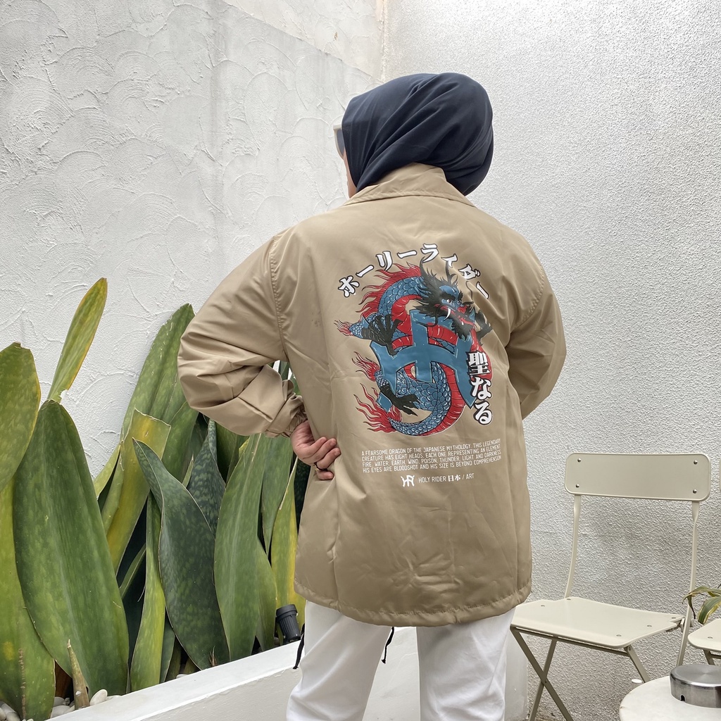 DRAGON Coach Jacket holyrider CREAM II Jaket Coach model Windbreakers