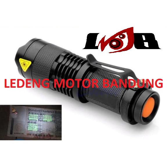 Senter Q5 Led UV UltraViolet Money Detector Deteksi Uang Palsu