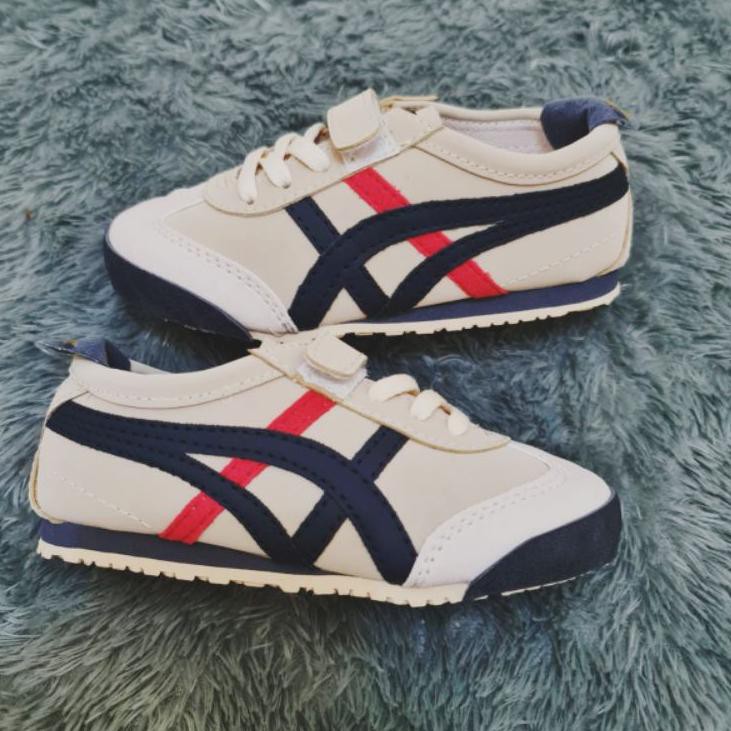 Asics Onitsuka Tiger Perekat Tali Cowo Cewe Cream Navy Merah