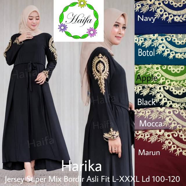HARIKA DRESS//JERSEY SUPER MIX BORDIR asli LD 100-120