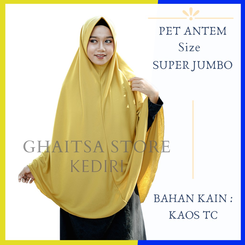 Jilbab Instan Bahan Kaos Pet Antem Super Jumbo Hijab Bergo Khimar Syari Kerudung Instan Langsungan