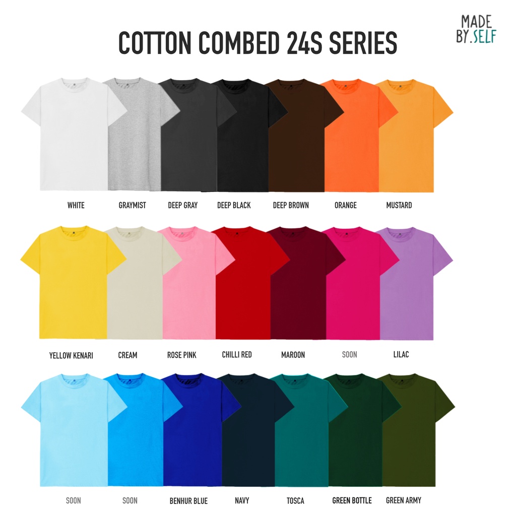 Kaos Sablon Custom Premium Madebyself Cotton Combed 24s Baju Print A7 A4 A3 Lengan Pendek Pria Wanita