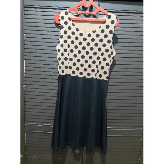 Polkadot Midi Dress Buntung Premium Tunik Polkadot (Preloved)