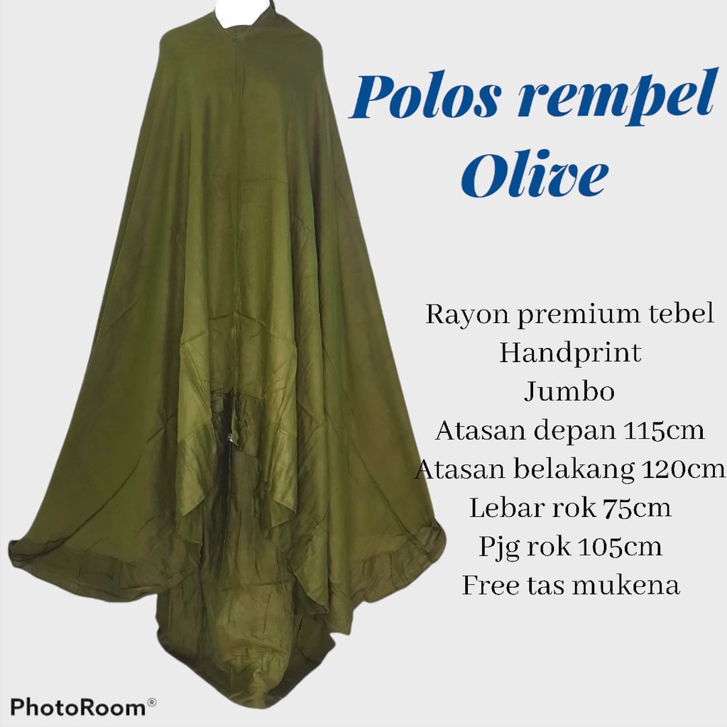 Mukena dewasa polos renda rayon adem