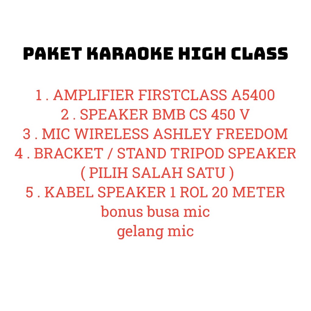 Paket Karaoke BMB Original Bluetooth 10 inch ampli firstclass A5400