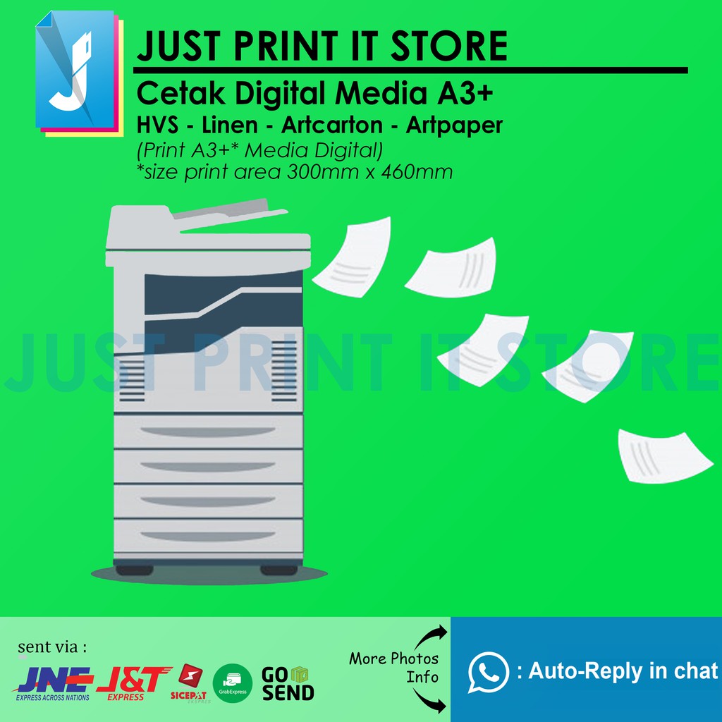 

Print / Cetak Didital Media A3+ (HVS, Art Carton, Linen, Tik)
