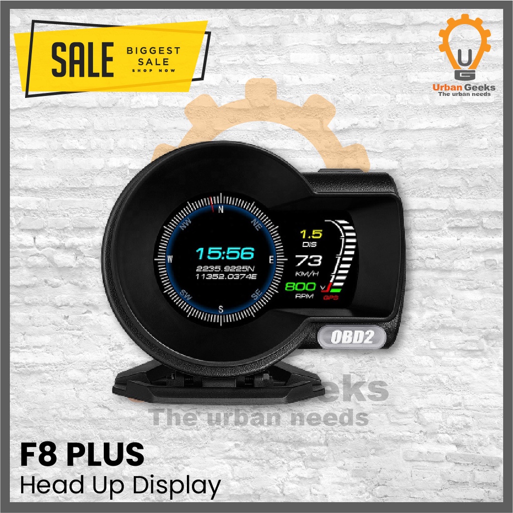 Head Up Display F8 Plus HUD OBD2 SPEEDOMETER DIGITAL OBD