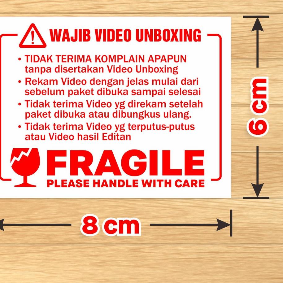 

Trendy Sticker Fragile Label Wajib Video Unboxing Stiker Pengiriman Online Shop 6 x 8 cm 1 roll/ 300 pcs