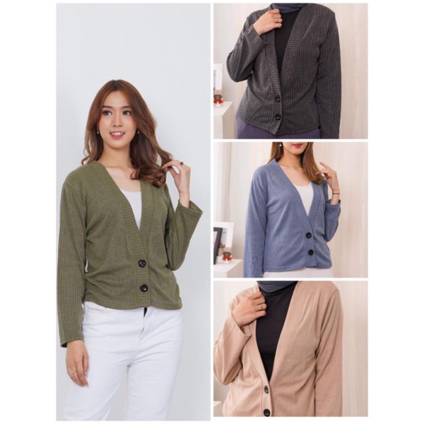 sweater wanita dewasa / fashion  jaket wanita kancing depan crop