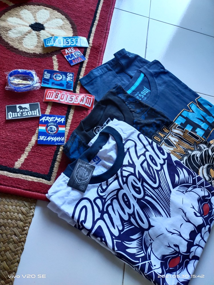 Baju Kaos Arema Aremania Baru Murah Bahan Katun Mboissam Kc 10