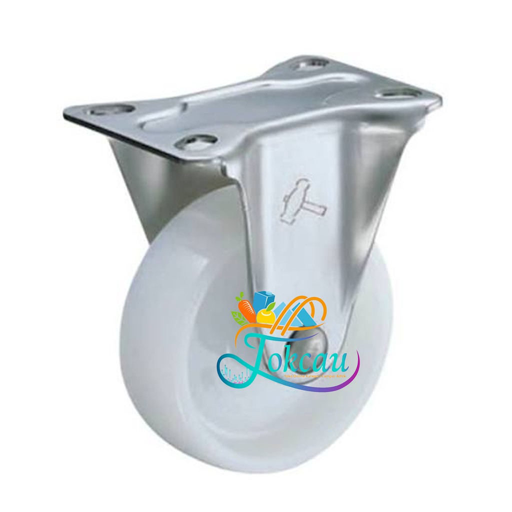 Roda Troli / Troly Stainless Steel Nylon Nilon 5 Inch Mati ( Fixed ) Hammer