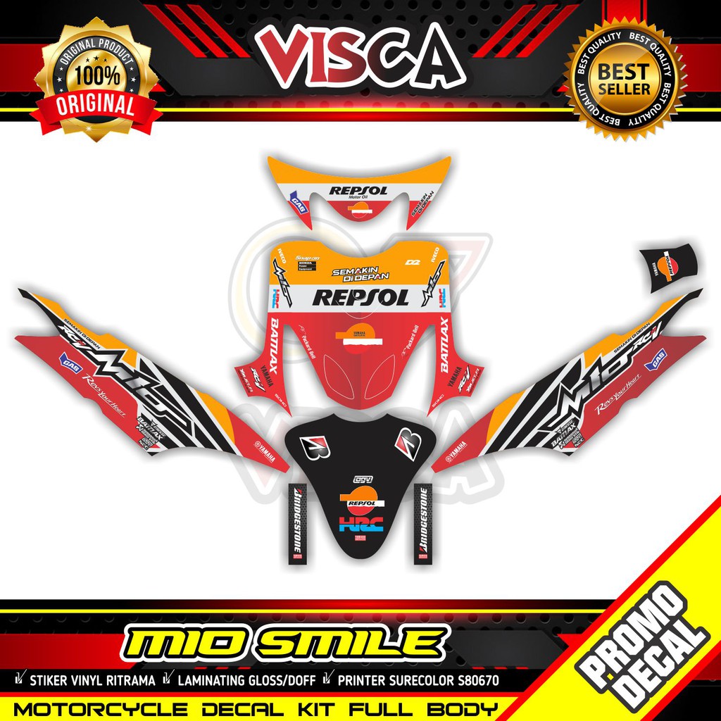 Decal Mio Smile Full Body Stiker Mio Smile Full Body Repsol