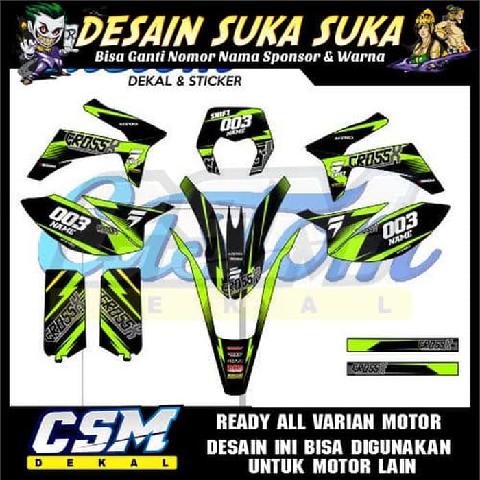 50 Dekal Decal Motor Cross X 200 Stiker Sticker Striping Body