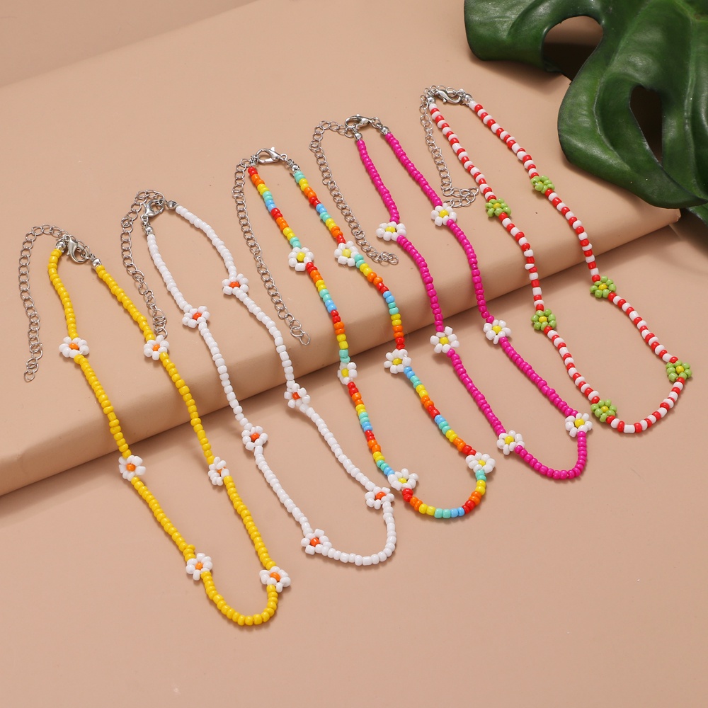 Y2k Kalung Choker Wanita Desain Manikmanik Warna Warni Gaya Bohemian Handmade Untuk Pantaipestahadiah