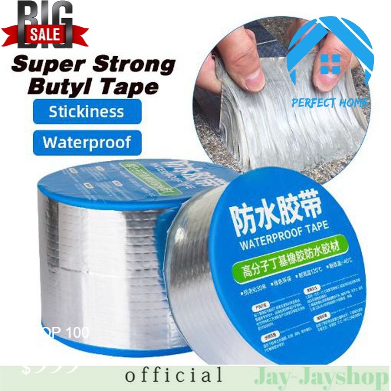 LAKBAN WaTerPROOF! ANTI BOCOR ALUMUNIUM FOIL BUTYL SUPER  TAPE . TERLARIS!