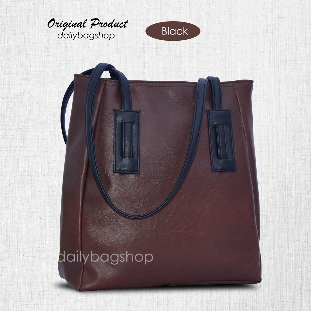 Tas Tote Bag Ootd Wanita Remaja Kekinian Kulit Sintetis Semi Glossy Daily Aika Untuk Kerja Kuliah Tas Bahu Shoulder Bag Lokal Import Terbaru