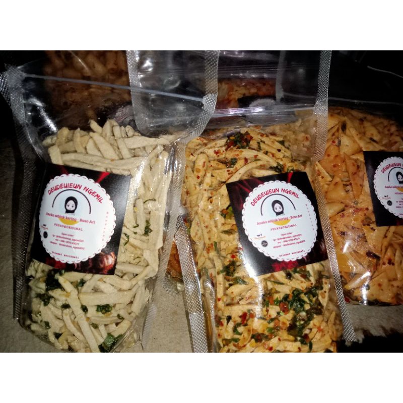 

Basreng viral #DeudeuieungemiL rasa Pedas&Original daun jeruk bumbu rempah 1000gr