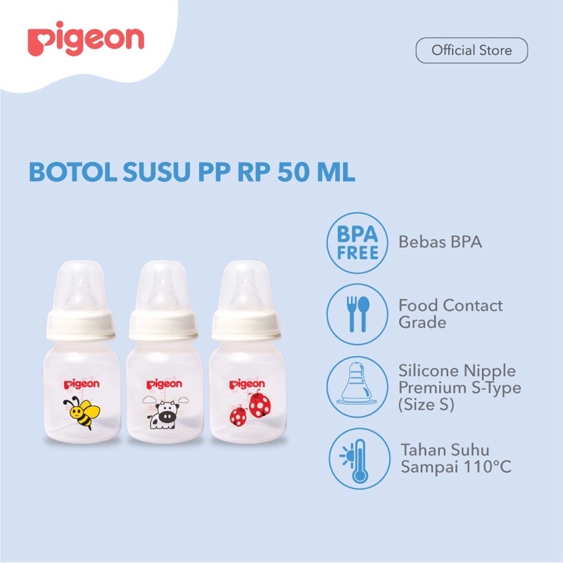 PIGEON Paket Botol PP RP 50Ml &amp; 240ML | Botol Susu Bayi