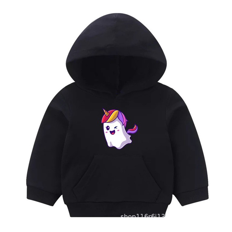 Hoodie Ghost Unicorn Hoodie Fleece Pakaian Anak