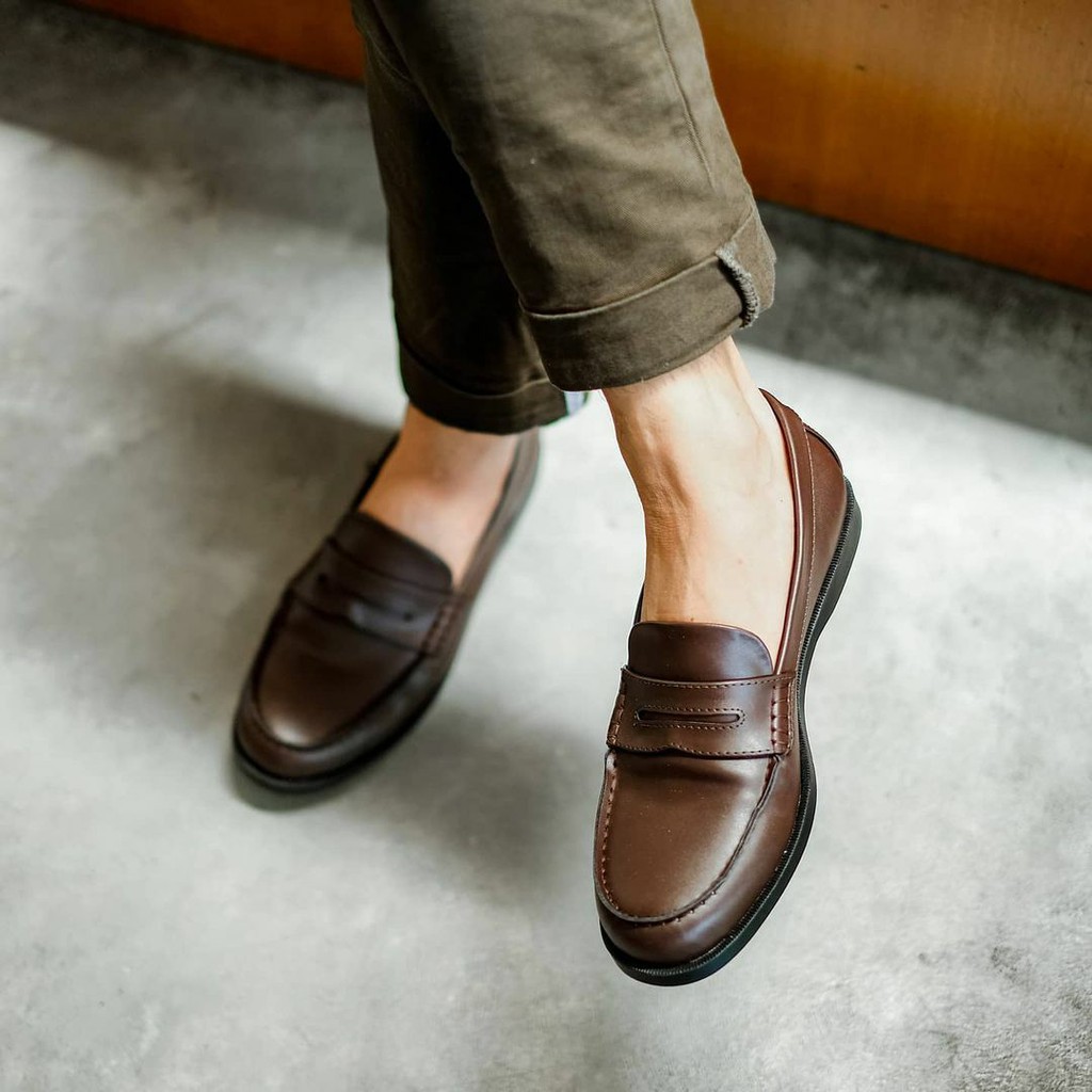 Pantofel Slip On Brown  | Sepatu Kerja Formal Kasual Cowo Pria Pantofel Kulit Original