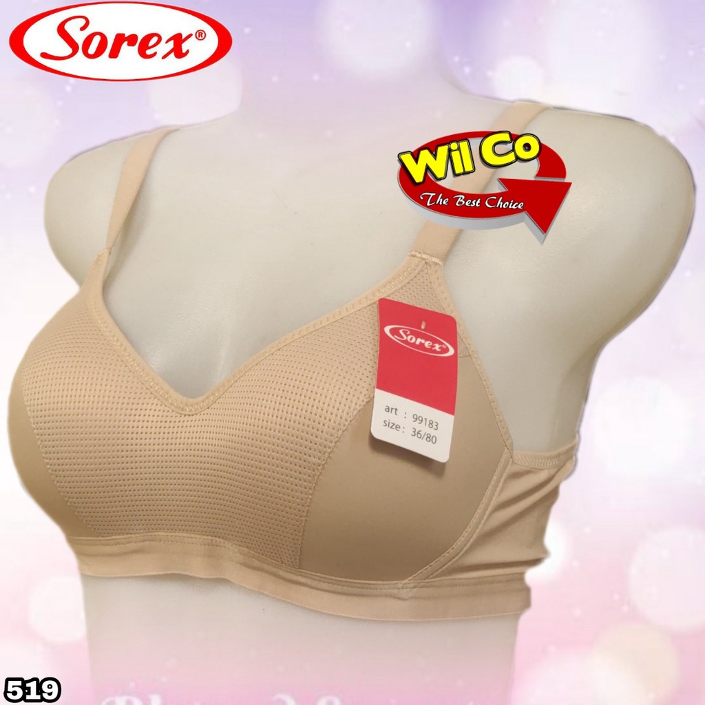 K519 - BRA WANITA SOREX LAVENDER BUSA TIPIS TANPA KAWAT FULL CUP B/C SIZE 36 - 42