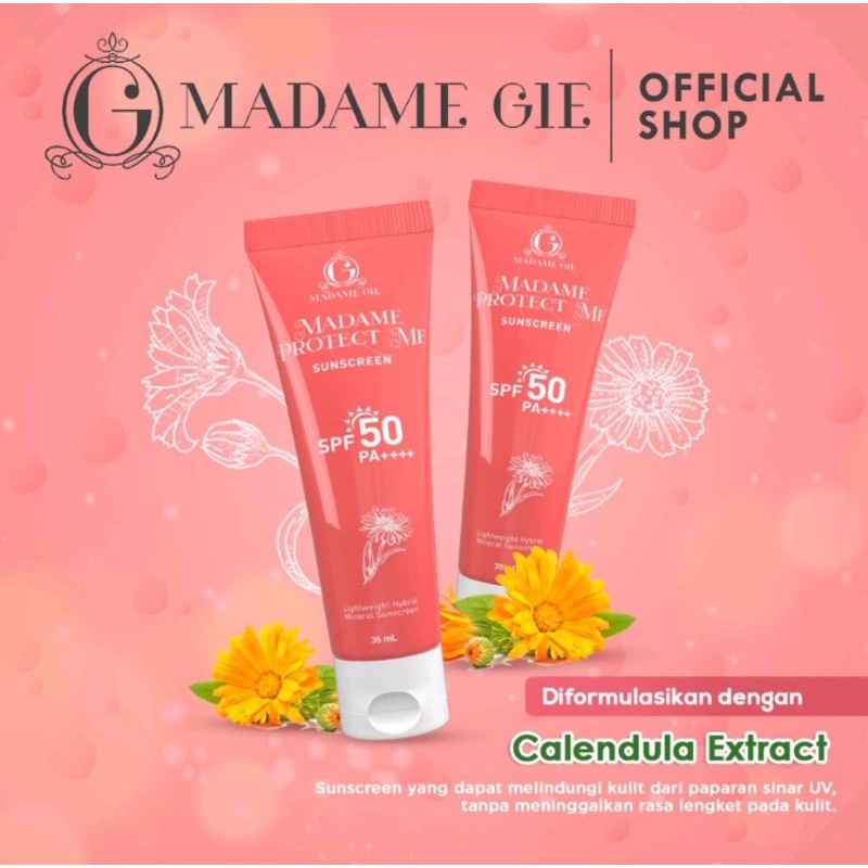 MADAME GIE Madame Protect Me Sunscreen SPF 30 PA+++ Calendula 60ml | SPF 50 PA+++ | Lets Glow Tinted Sunscreen