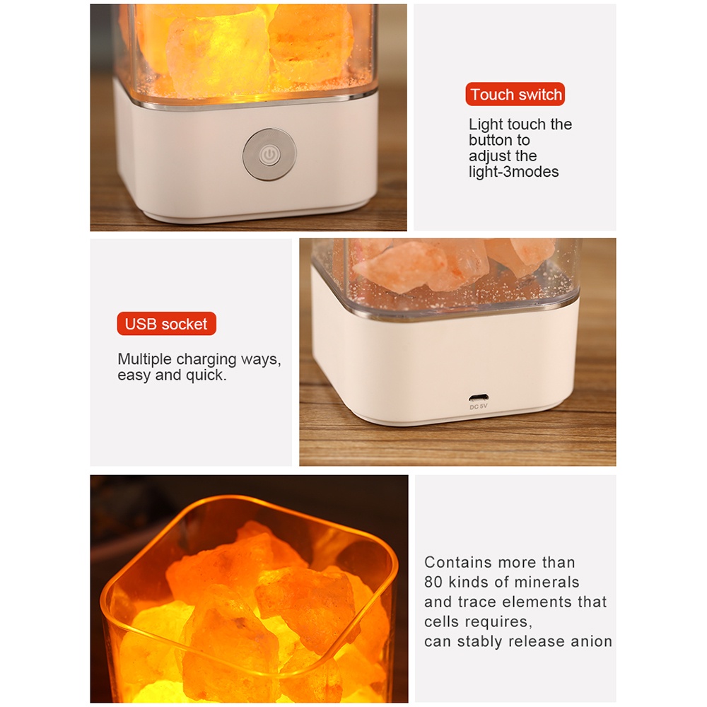 Lampu Tidur Terapi Himalayan Salt / Lampu Tidur LED Crystal Salt Lamp of Himalaya Lava Lamp