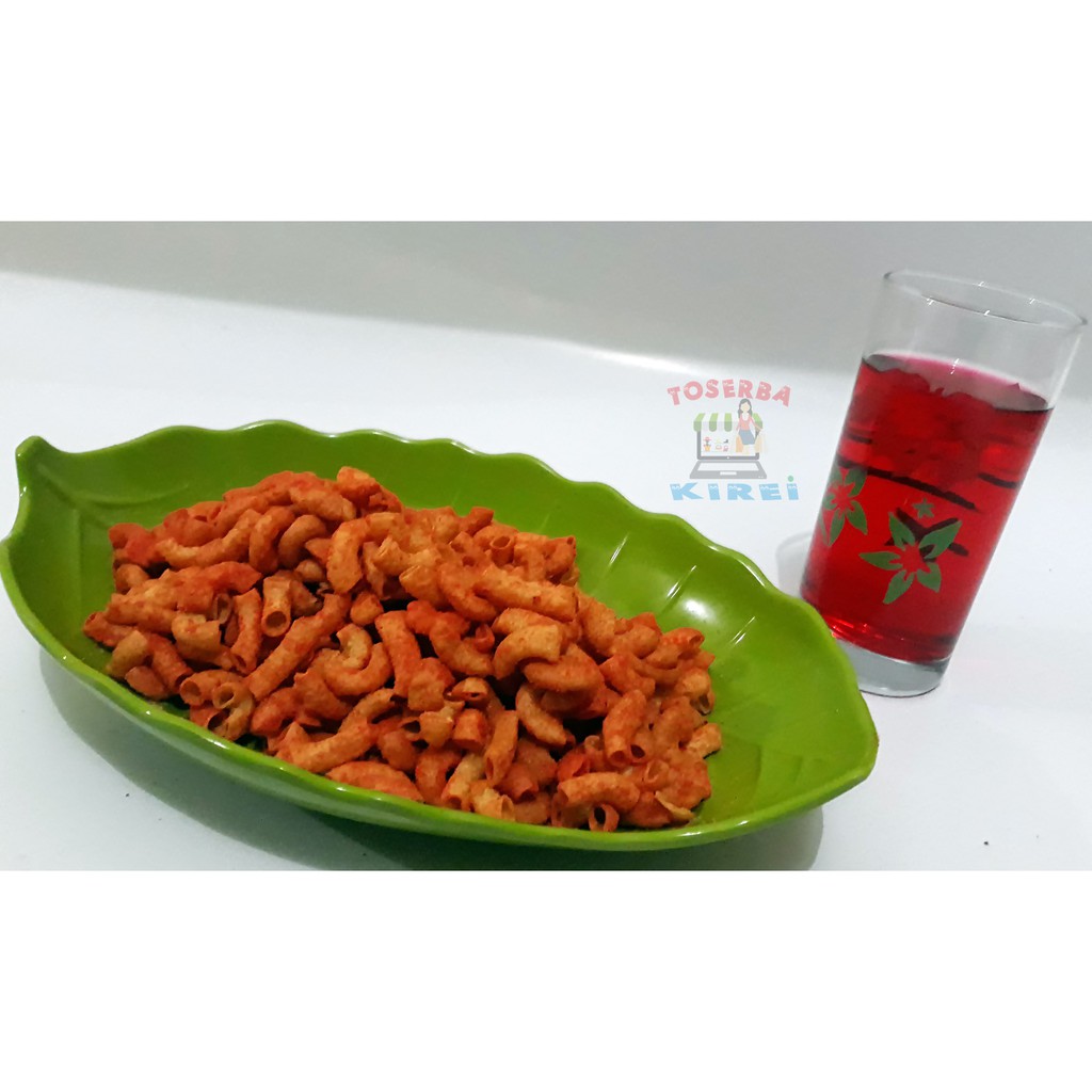 

Snack Cemilan Makaroni rasa Nasi Goreng kiloan 1/2 kg (500 gr)