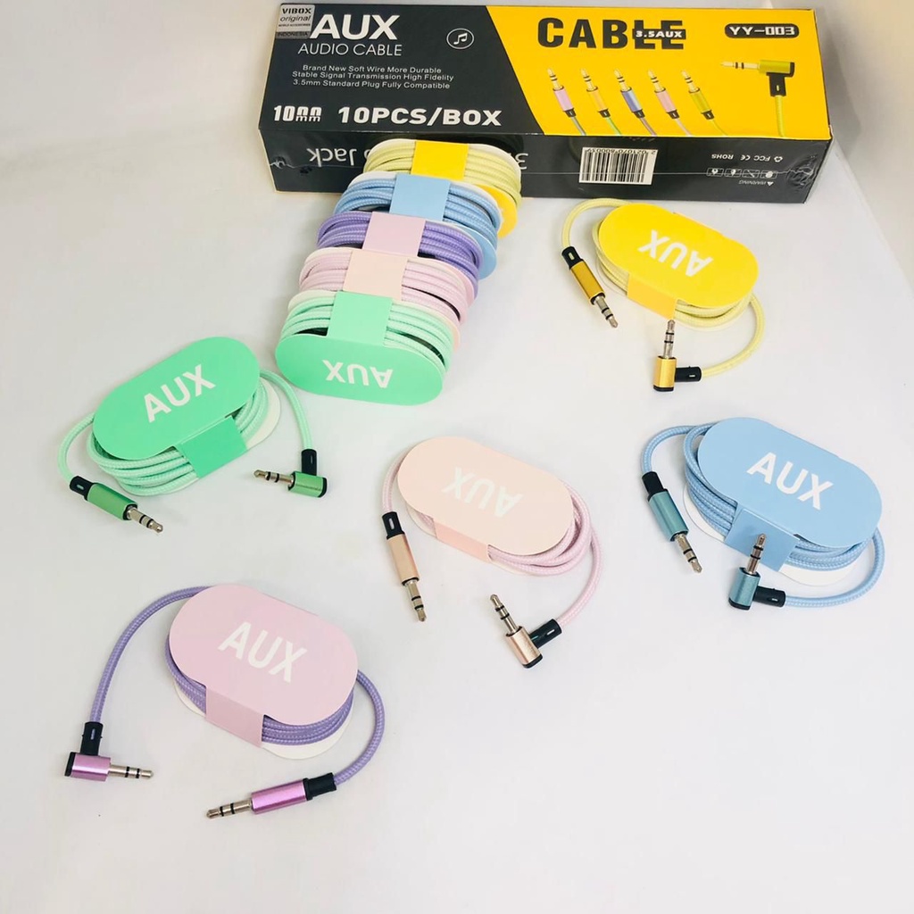 PROMO BEST PRODUCK KABEL AUDIO 1 IN 1 YY-002 / YY-003 YY-005 CONVERTER AUDIO 3.5MM KABEL AUX CABLE 1M REAL PICT MACARON by.sultan