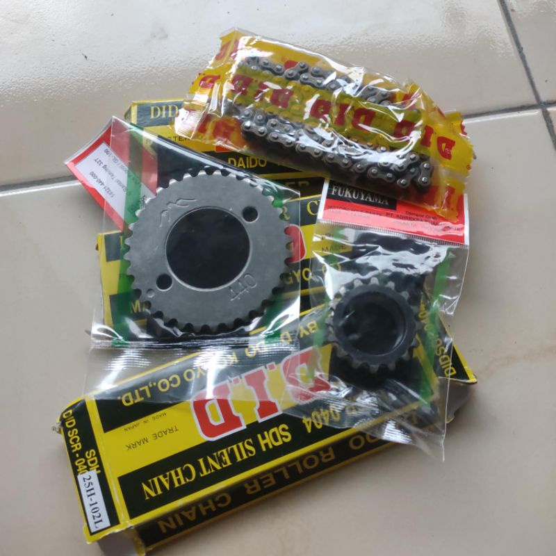 gigi sentrik set rante kamprat rantai keteng DID set Gigi timing atas bawah gl100 gl series