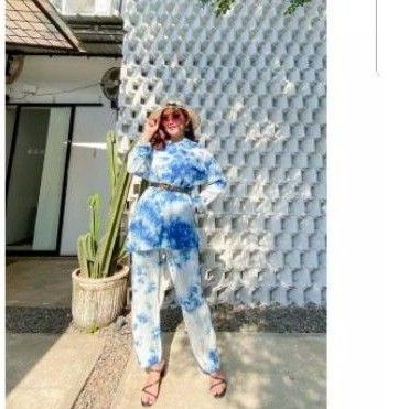 Setcel tie dye abstrak rayon viscose