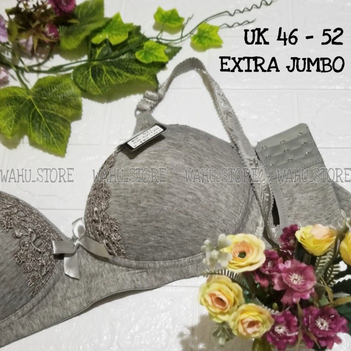 3 PCS BRA BH WANITA BIG SIZE CUP SUPER JUMBO UKURAN 46 -52 - 50