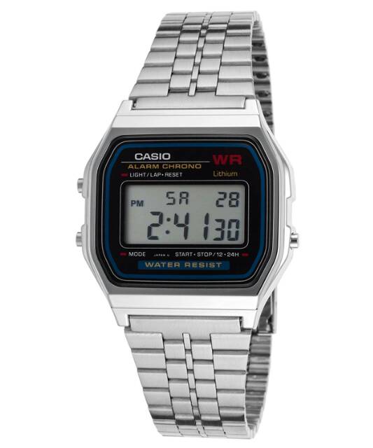 BANTING HARGA JAM TANGAN WANITA CASIO DIGITAL SILVER HITAM