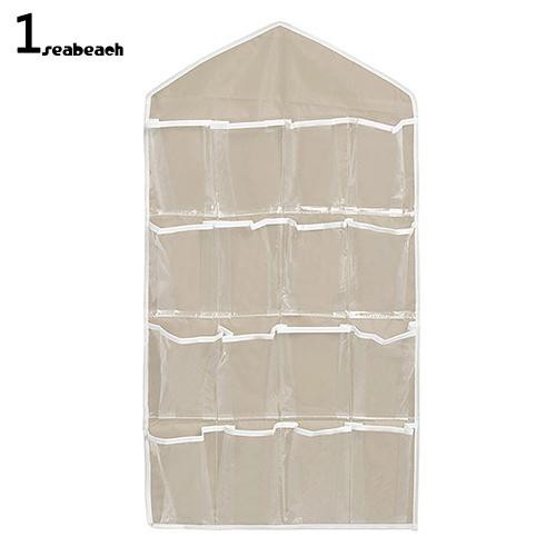 Seabeach 16 Pockets Clear Over Door Hanging Bag Shoe Rack Hanger Storage Organizer Shopee Indonesia