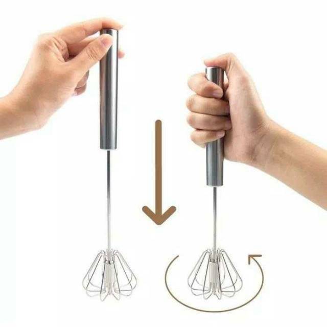 Pengaduk Pengocok Telur Manual Hand Mixer Stainless Pressed Better