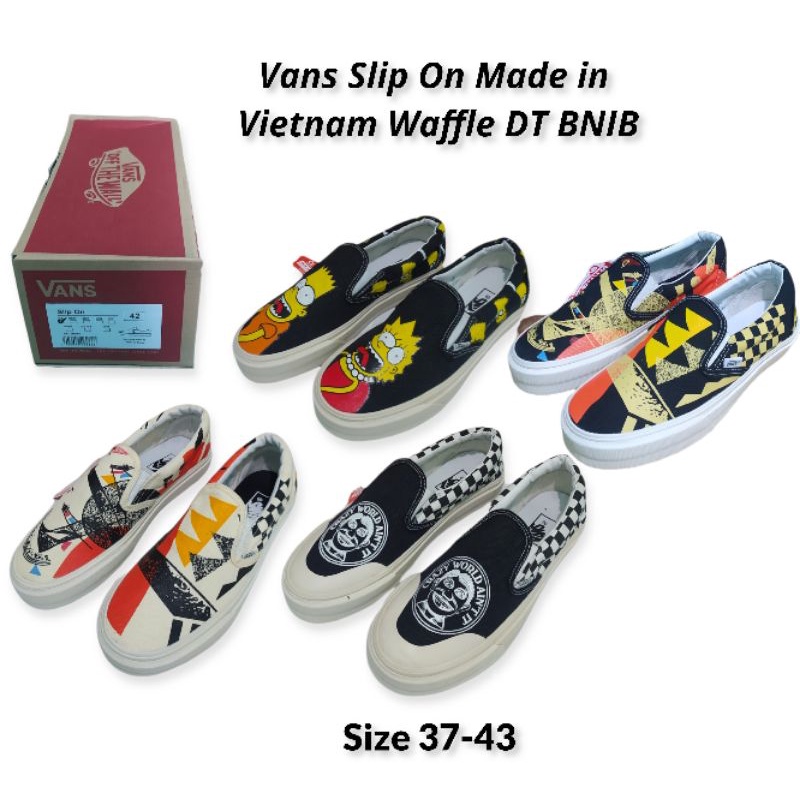 SEPATU VANS SLIP ON MOMA WAFFLE DT MADE IN VIETNAM BNIB GRADE ORIGINAL/VANS SLOP MOMA/VANS SLOP CRAZ