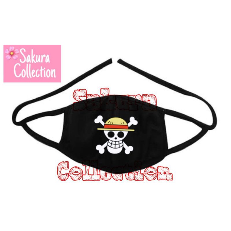 Masker Kain 3 ply Lapis / Scuba Anak Dewasa / Earloop - Anime One Piece