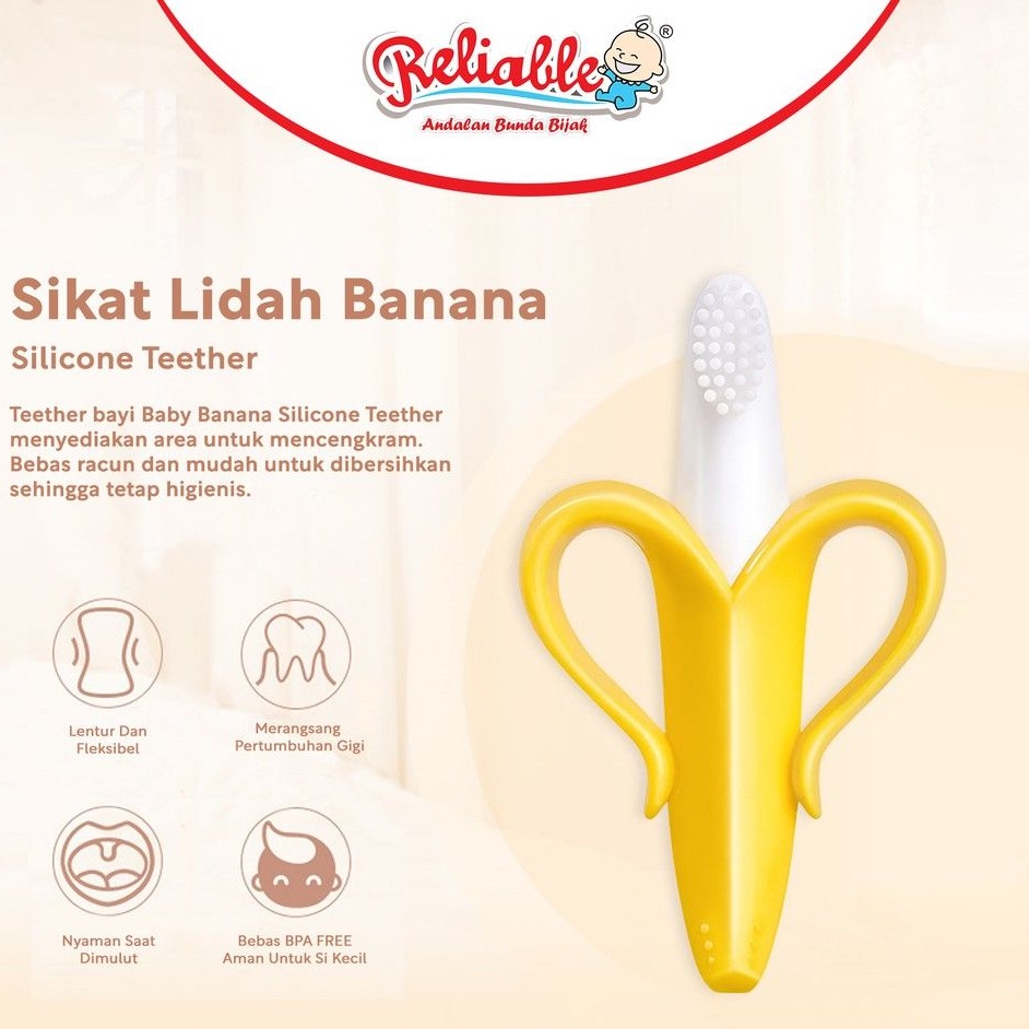 Reliable Sikat Lidah Silikon Bentuk Pisang RAC-8861