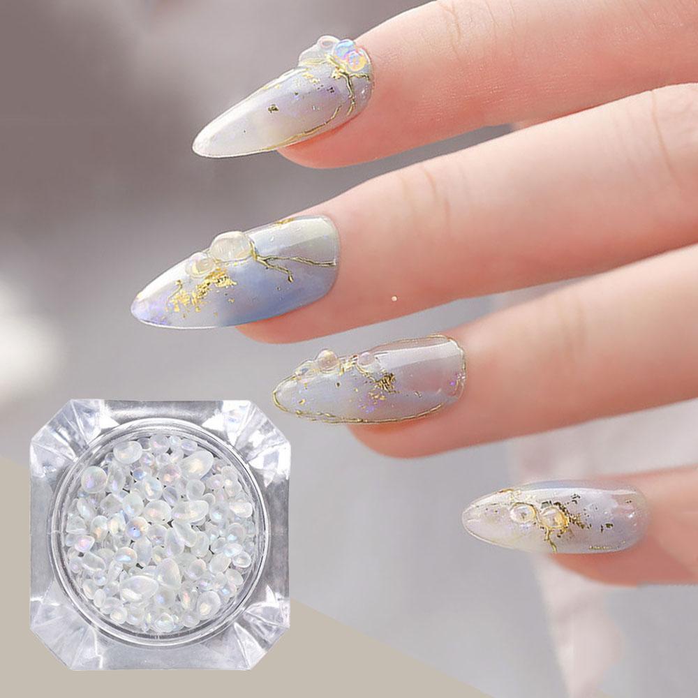 MXBEAUTY Shiny 3D Nail Art Decorations Fashion DIY Ornaments Nail Art Jewelry Glitter Aurora Nail Drill Manicure Accessories Japanese Crystal Stone Mixed Size Irregular Phantom Color Stone