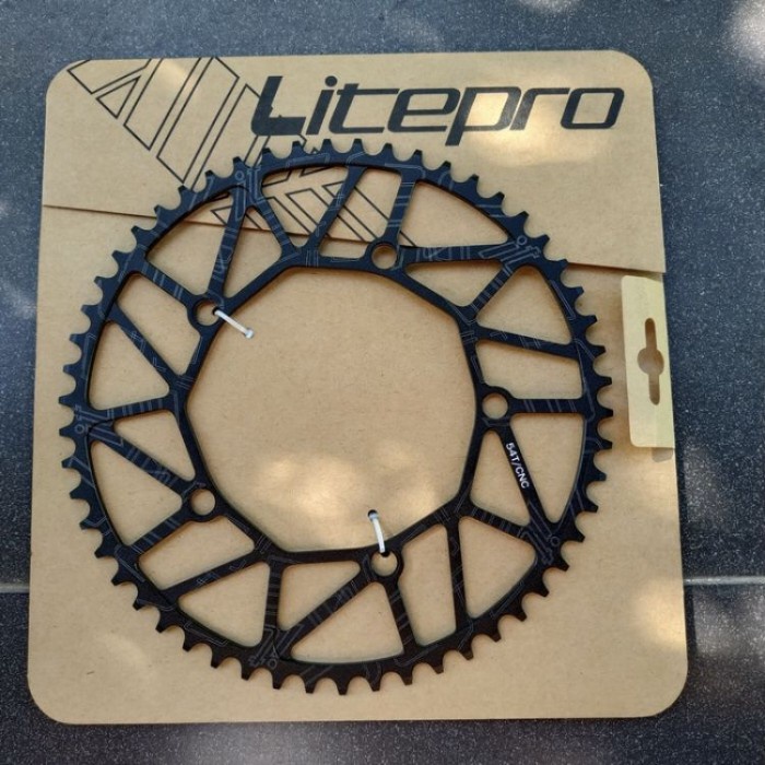 Chainring LITEPRO NARROW Wide 54T BCD 130 mm - Hitam