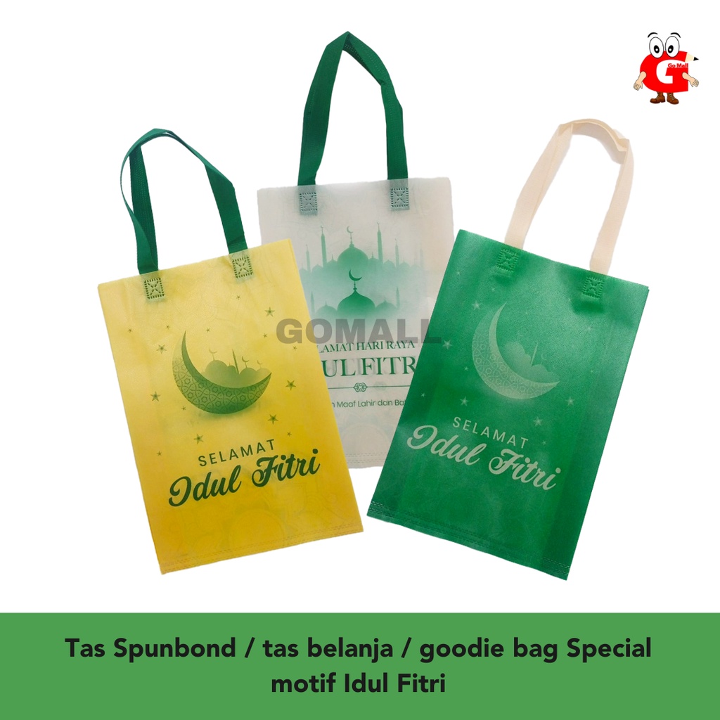 

Tas Spunbond / tas belanja / goodie bag Special motif Idul Fitri