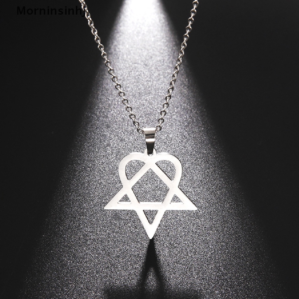 Mornin Klasik Sederhana Heartagram Bintang Hati Anti Karat Liontin Kalung Perhiasan id