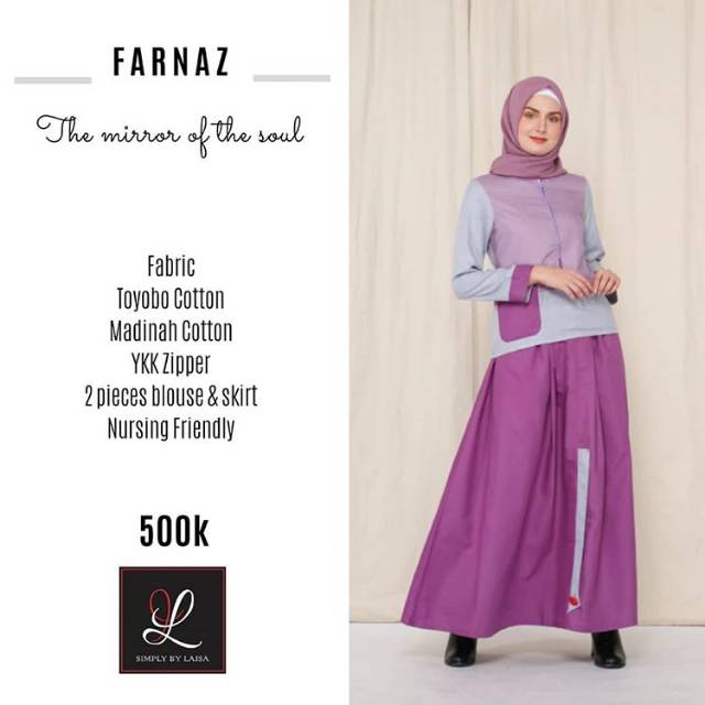SIMPLY LAISA FARNAZ SET BAJU MUSLIM CANTIK MODERN PREMIUM
