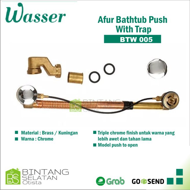 WASSER Afur Bathtub Pencet With Trap BTW 005