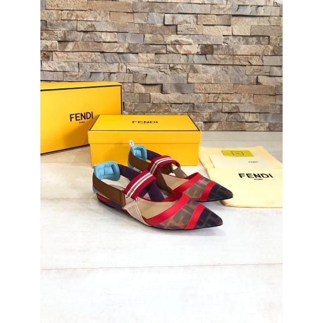 Sepatu Fendi Flat Shoes Multicolor Supermirror Quality