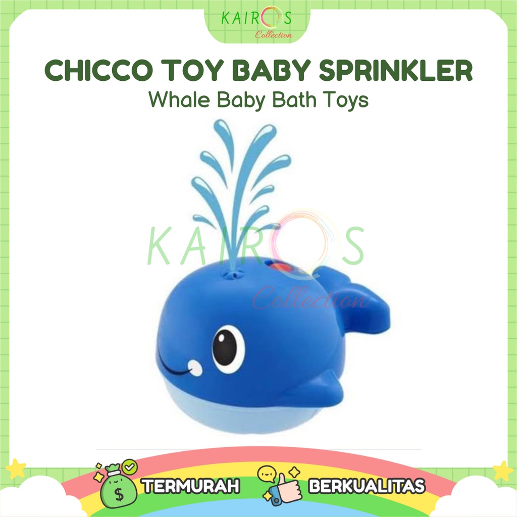 Chicco Toy Baby Sprinkler Whale Baby Bath Toys Mainan Mandi Anak Paus